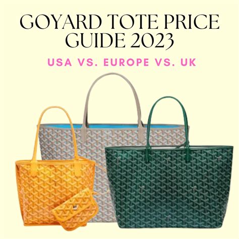 goyard tote retail price|goyard bag price 2022 euro.